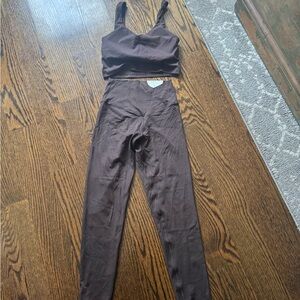 Brown Two-Piece Activewear Set Aerie size medium
